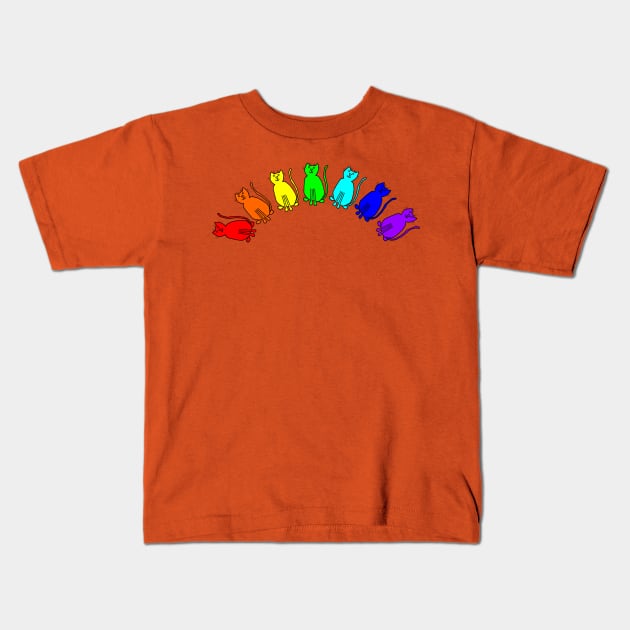 Cats in a Rainbow Kids T-Shirt by ellenhenryart